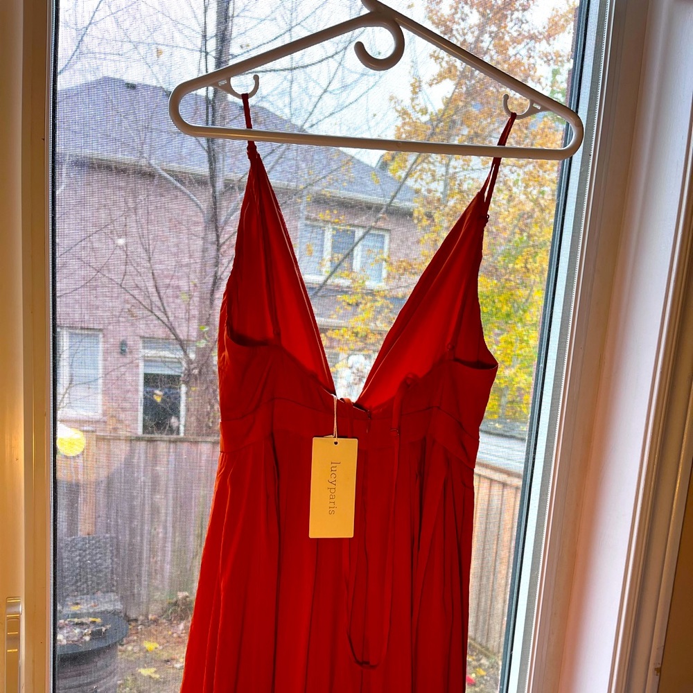 Orange Full Length Bridesmade Orange Coral Dress Lucyparis